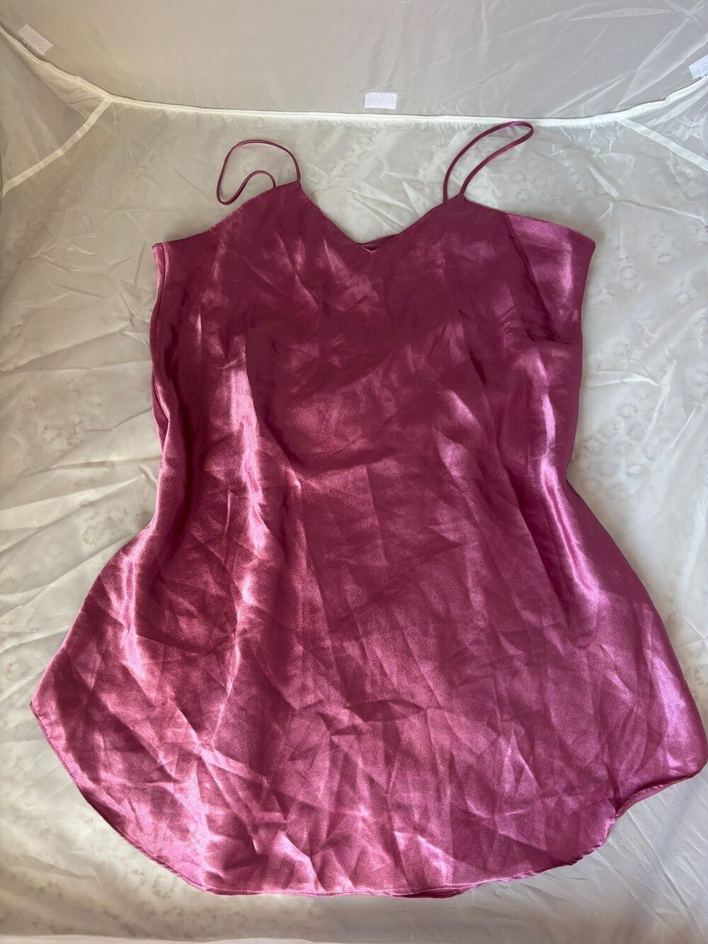 Body Drama Pink Satin Slip Nightgown Chemise Women’s Large Lingerie